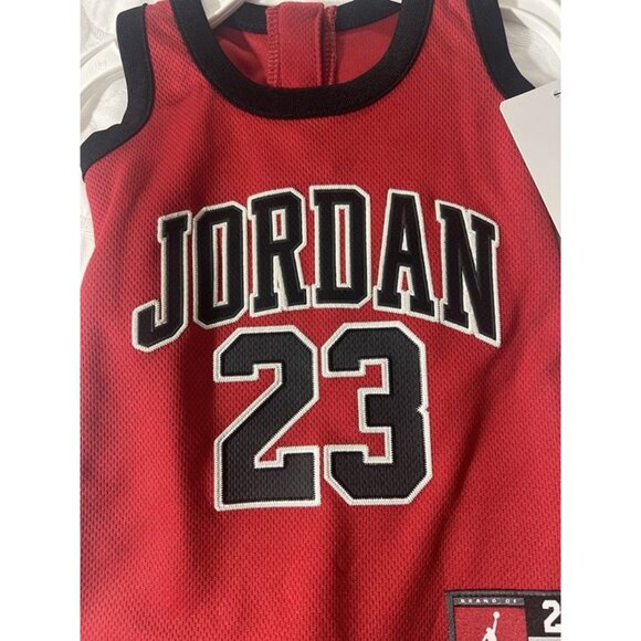 NEW Air Jordan #23 Nike Jumpman Gym Red Romper One Piece Sleeveless 3 Months 3M - Picture 2 of 6